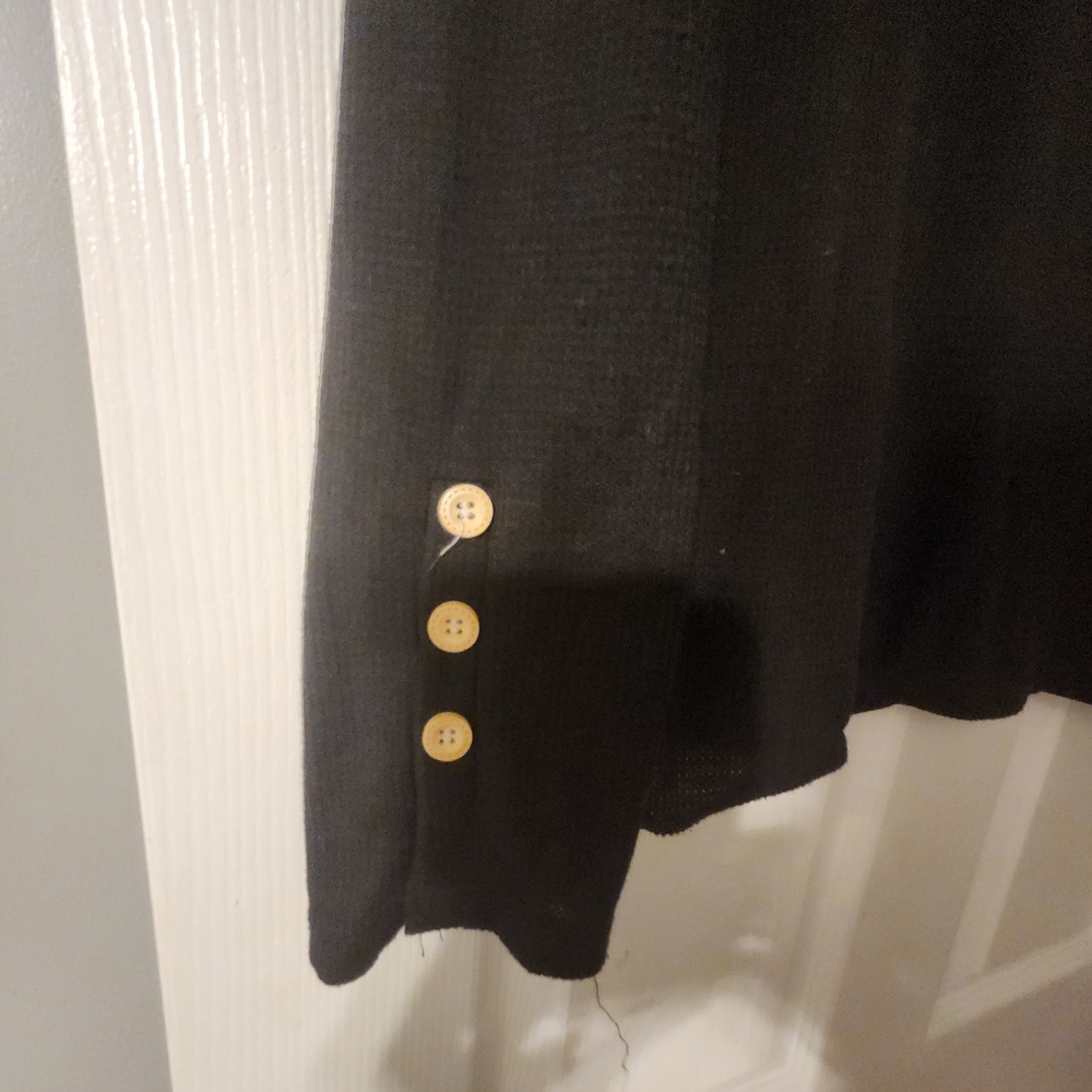 Black Sweater with Gold Buttons
